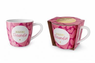 LaVida Maxibecher, 400 ml, Kaffeetasse "Herzensfreundin"